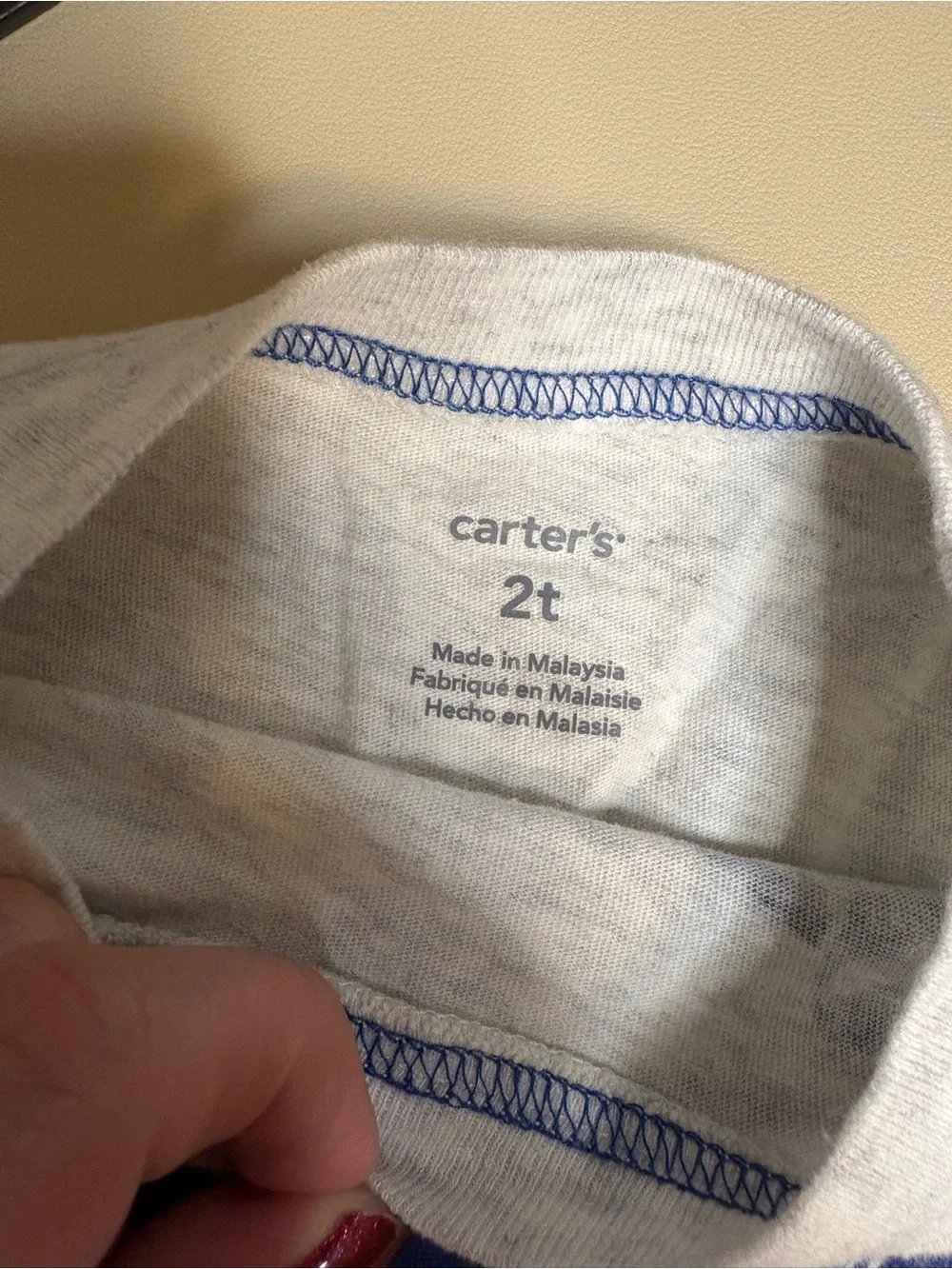 Carter's Heather Gray Long Sleeve Tee with Blue Excavator Graphic